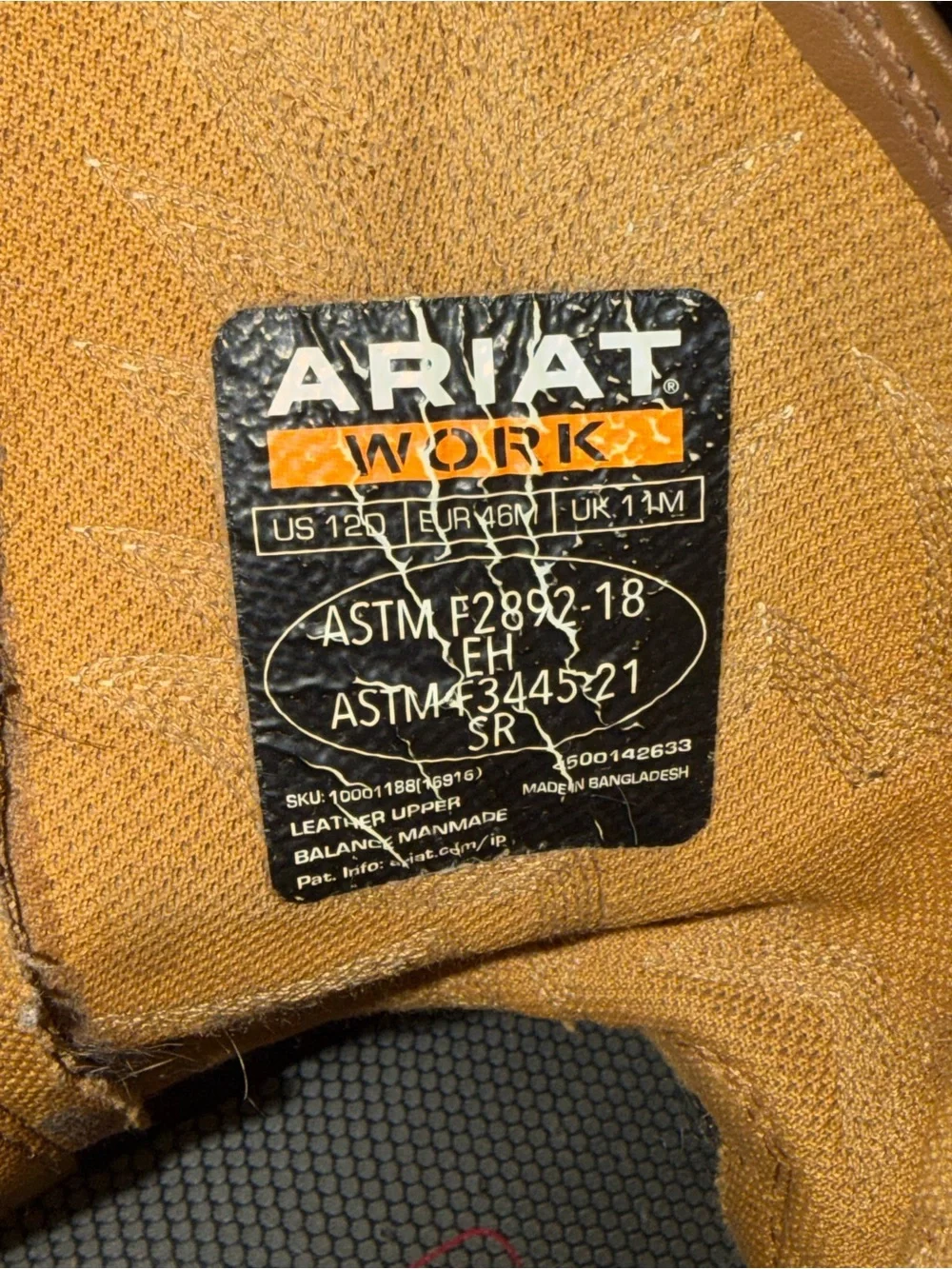 Used Ariat work boots size 12